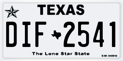 TX license plate DIF2541