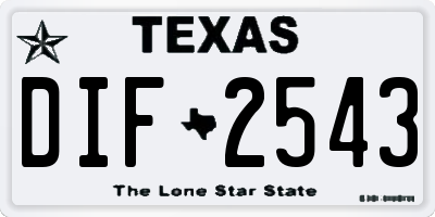 TX license plate DIF2543