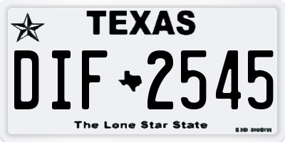 TX license plate DIF2545