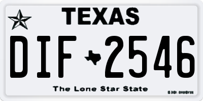 TX license plate DIF2546