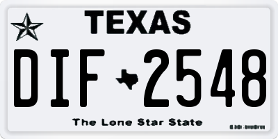 TX license plate DIF2548