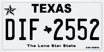 TX license plate DIF2552