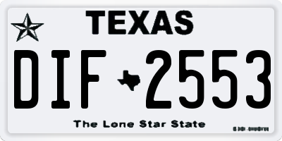 TX license plate DIF2553
