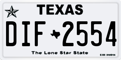 TX license plate DIF2554