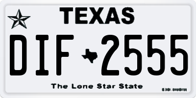 TX license plate DIF2555