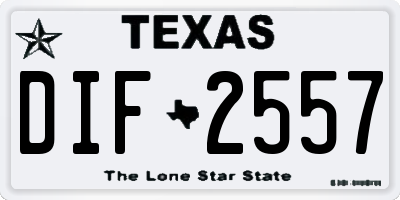 TX license plate DIF2557