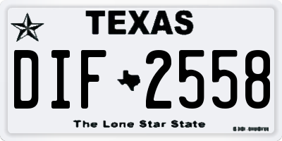 TX license plate DIF2558