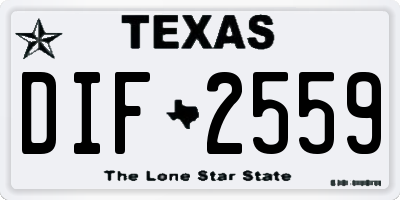 TX license plate DIF2559