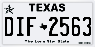 TX license plate DIF2563