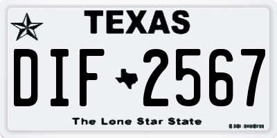 TX license plate DIF2567