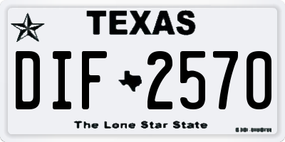 TX license plate DIF2570
