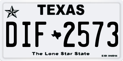 TX license plate DIF2573