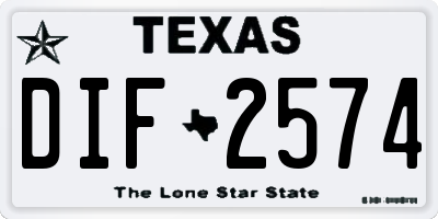 TX license plate DIF2574