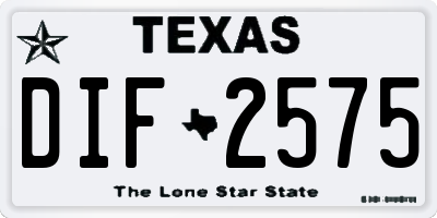 TX license plate DIF2575