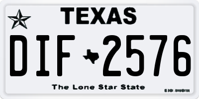 TX license plate DIF2576