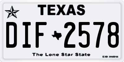 TX license plate DIF2578