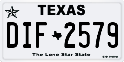 TX license plate DIF2579