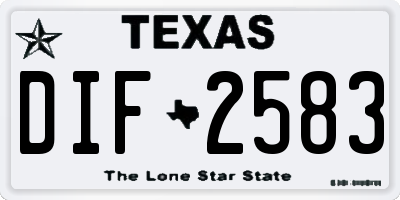 TX license plate DIF2583