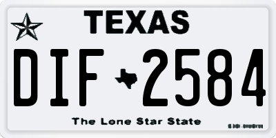 TX license plate DIF2584