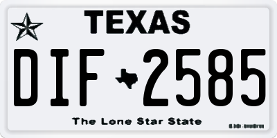TX license plate DIF2585