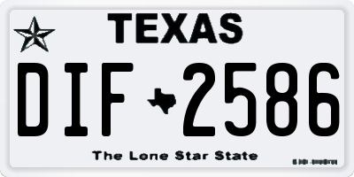 TX license plate DIF2586