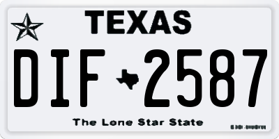 TX license plate DIF2587