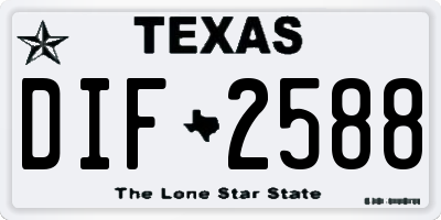 TX license plate DIF2588