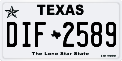 TX license plate DIF2589