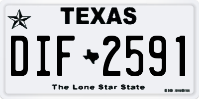 TX license plate DIF2591