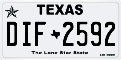 TX license plate DIF2592