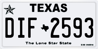 TX license plate DIF2593