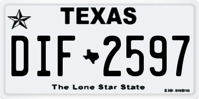 TX license plate DIF2597
