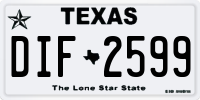 TX license plate DIF2599