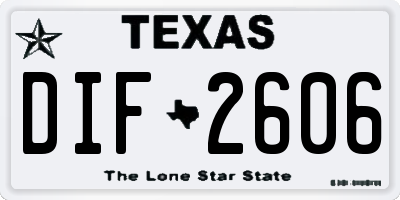 TX license plate DIF2606