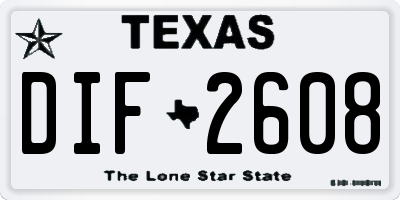 TX license plate DIF2608