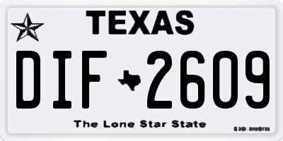 TX license plate DIF2609