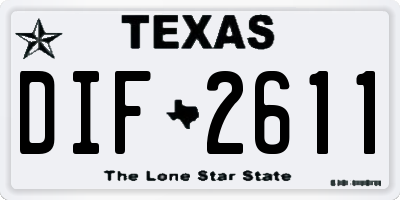 TX license plate DIF2611