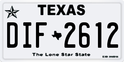 TX license plate DIF2612