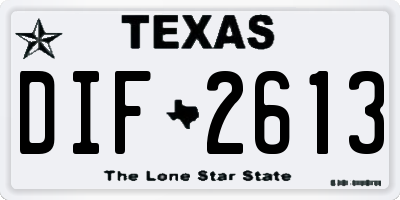 TX license plate DIF2613