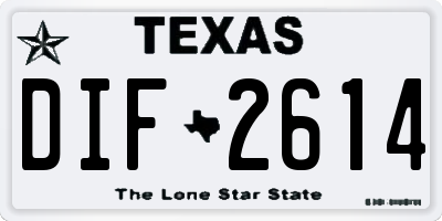 TX license plate DIF2614