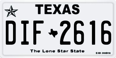 TX license plate DIF2616