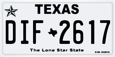 TX license plate DIF2617