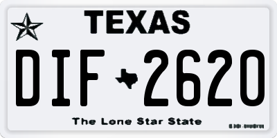 TX license plate DIF2620