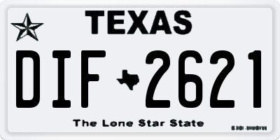 TX license plate DIF2621
