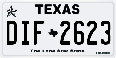 TX license plate DIF2623