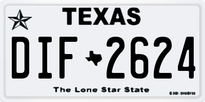 TX license plate DIF2624