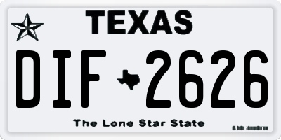 TX license plate DIF2626