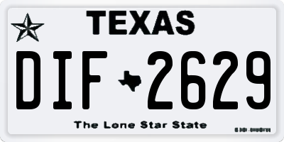 TX license plate DIF2629