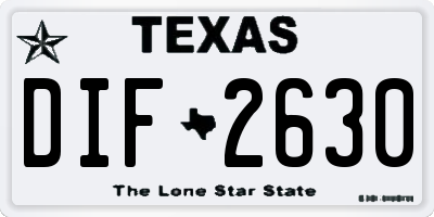 TX license plate DIF2630