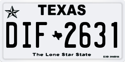TX license plate DIF2631
